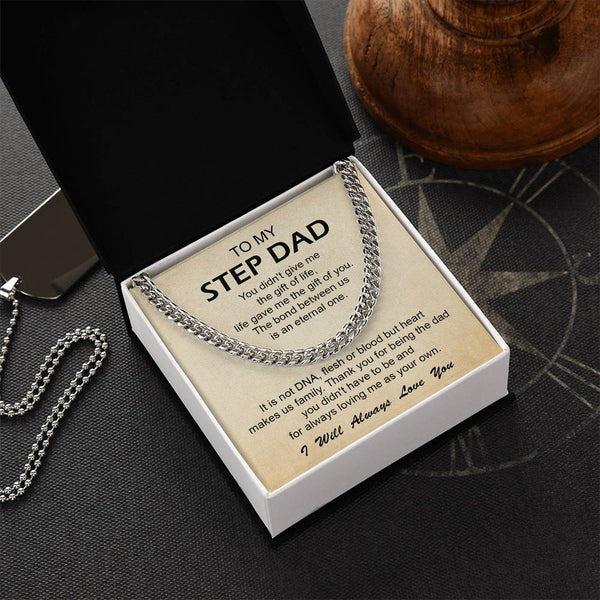 To My Step Dad Cuban Link Chain Necklace Step Dad Gift Fathers Day Gift For Stepdad Step Dad Birthday Gift
