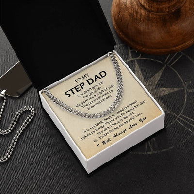 To My Step Dad Cuban Link Chain Necklace Step Dad Gift Fathers Day Gift For Stepdad Step Dad Birthday Gift