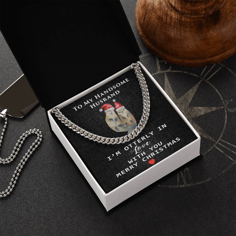 To My Handsome Husband Cuban Link Chain
