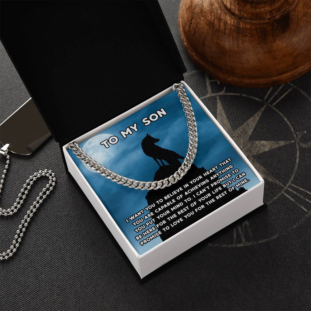 To My Son Necklace Gift For Son Son Graduation Graduate Gift Fathers Day Father Son Gift Mens Silver Cuban Link Chain