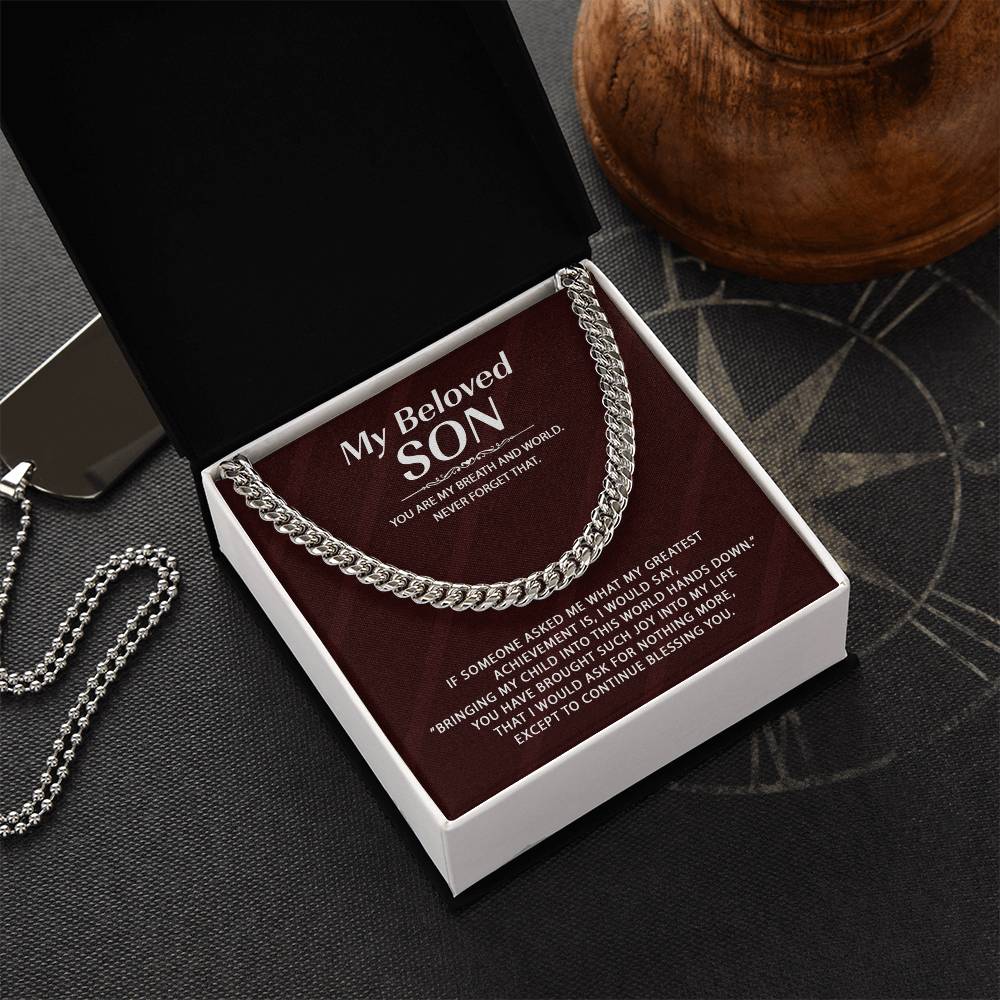 Link Chain For Son - You Are My Breath And World Cuban Link Chain