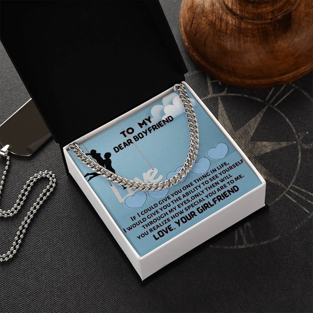 To My Dear Boyfriend Cuban Link Chain