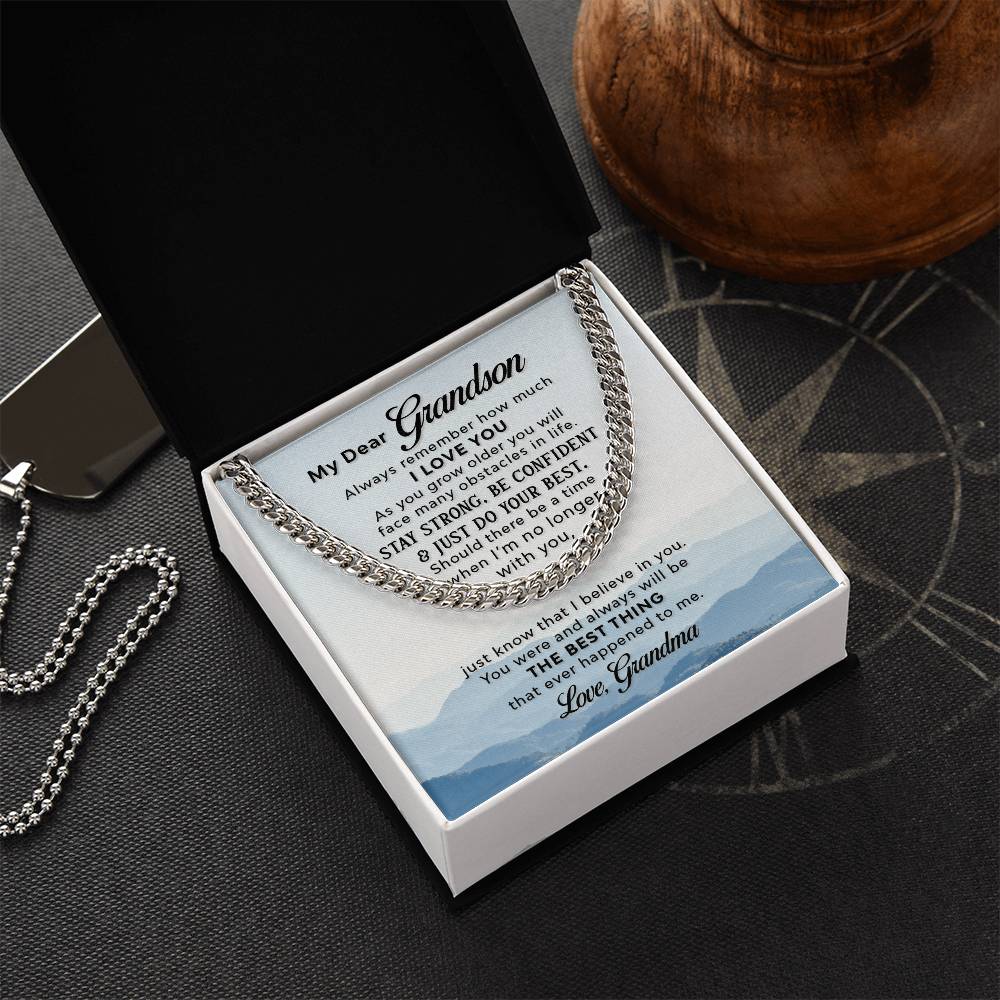 To My Grandson ❤️  Cuban Link Chain Necklace