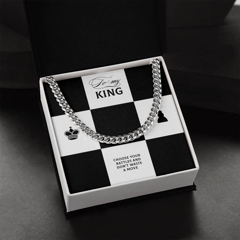 To My King Cuban Link Chain Gift To Husband   Boyfriend  Fiancé  Gifts For Him Men Chain Necklaces