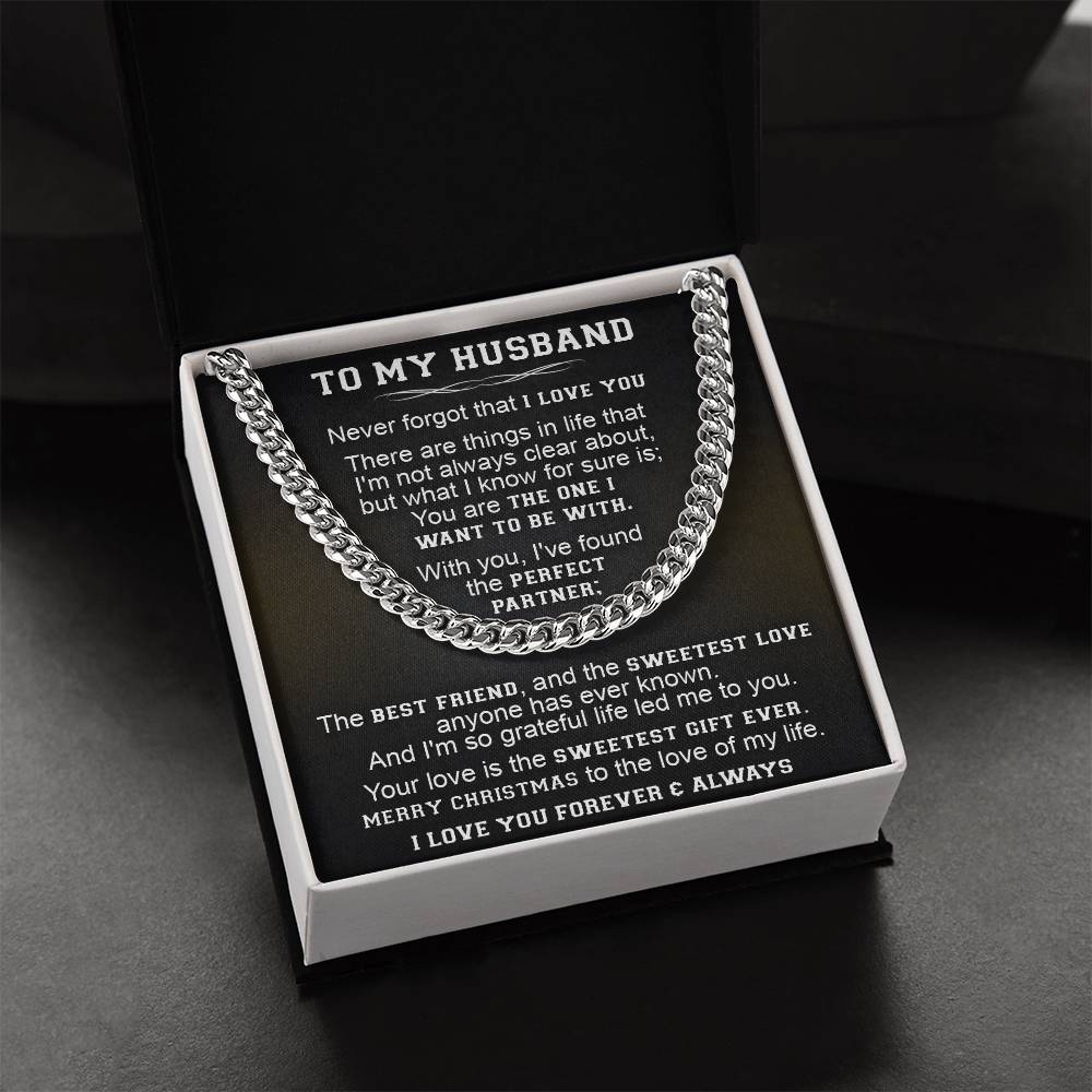 Gift For Husband - Clear About - Cuban Link Cuban Link Chain