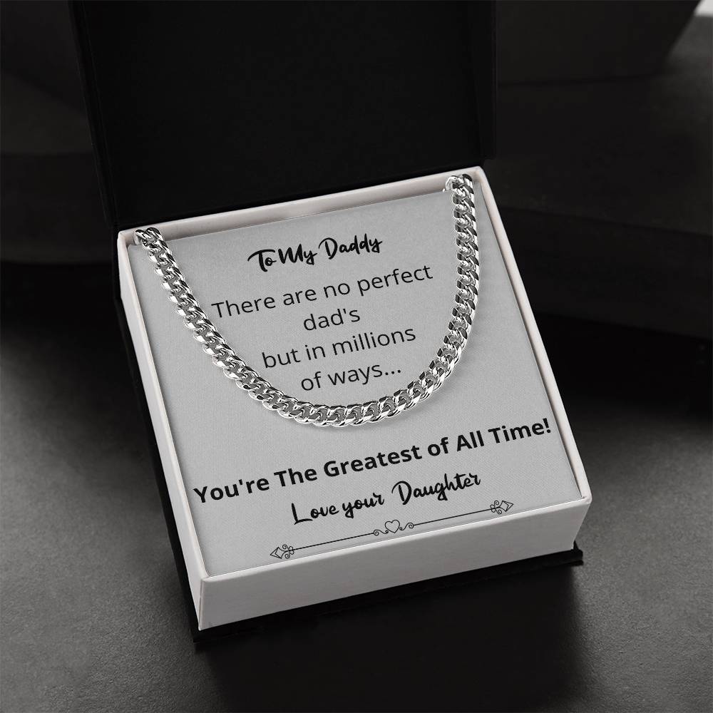 Greatest Of All Time Cuban Link Chain Gift For Fathers Day From Daughter