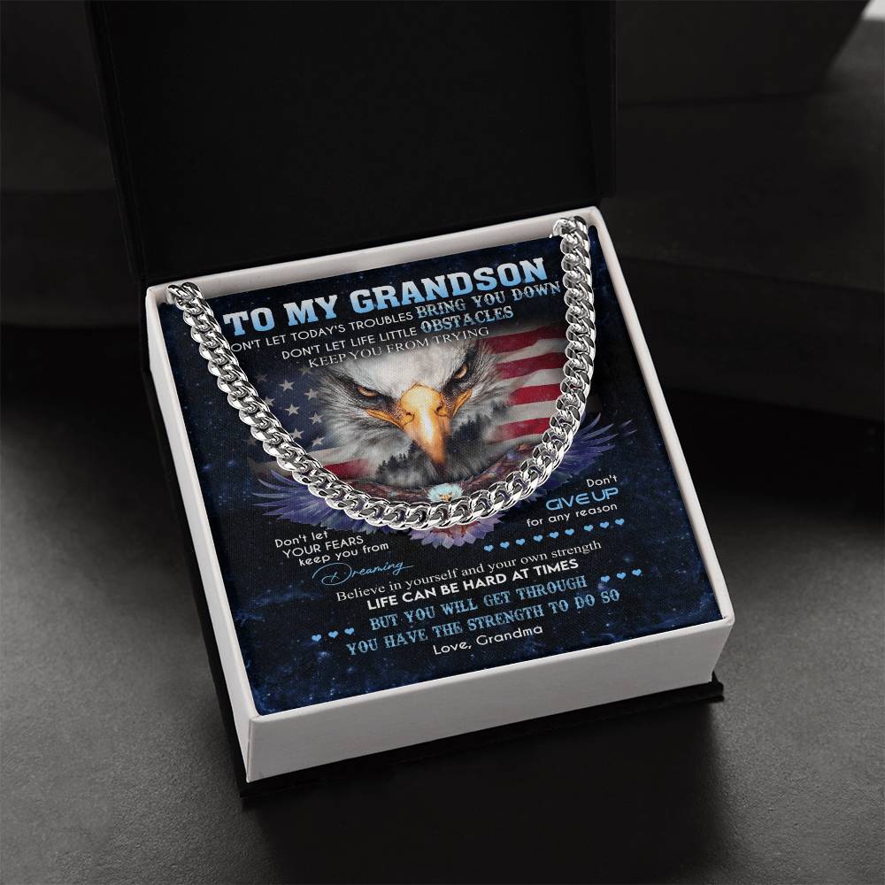 To My Grandson Cuban Link Necklace Cuban Link Chain