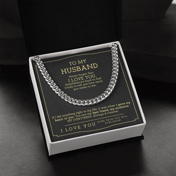 To My Man Chain Necklace Boyfriend Gift From Girlfriend Anniversary Gift Boyfriend Birthday Cuban Link Chain