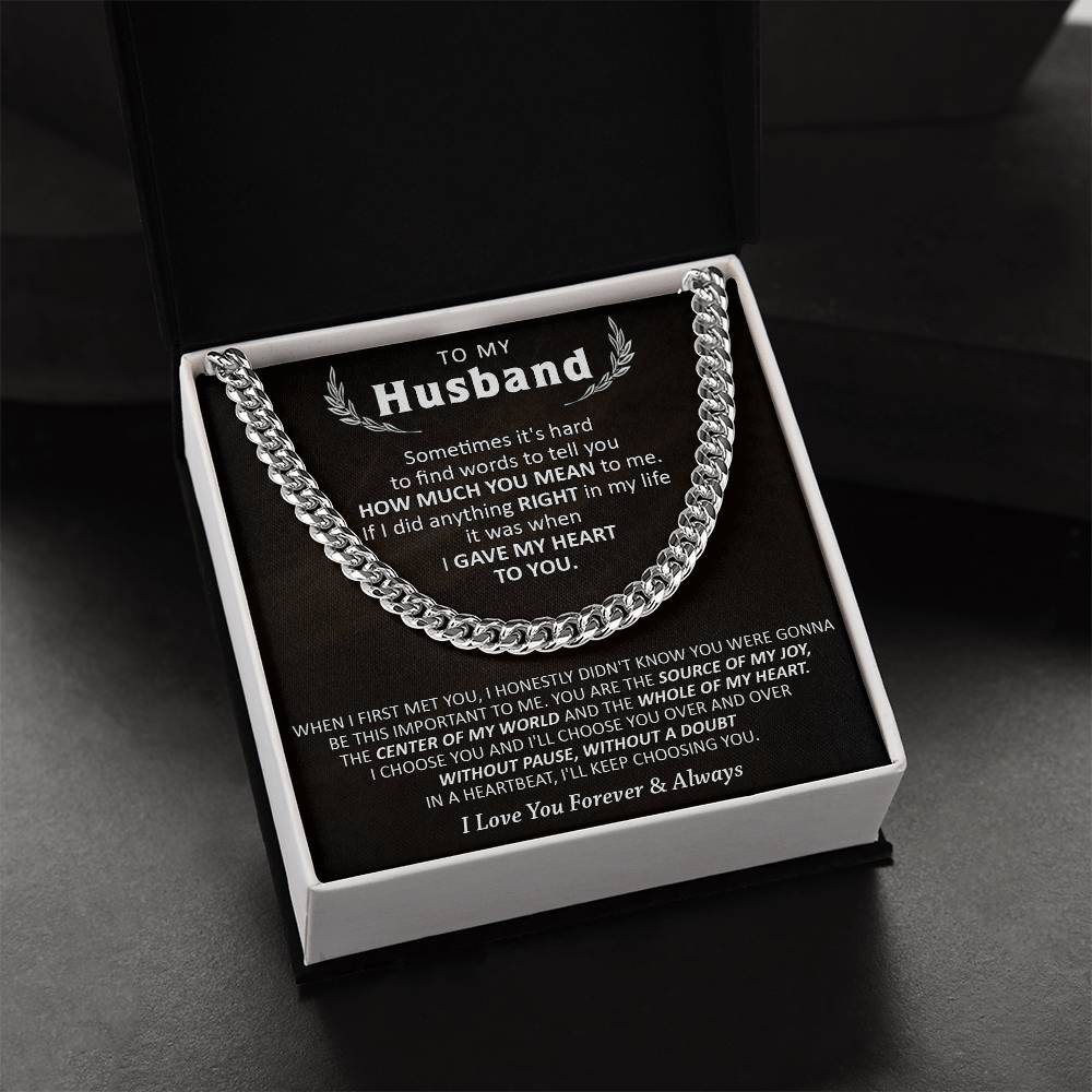 Gift For Husband - Words - Cuban Cuban Link Chain