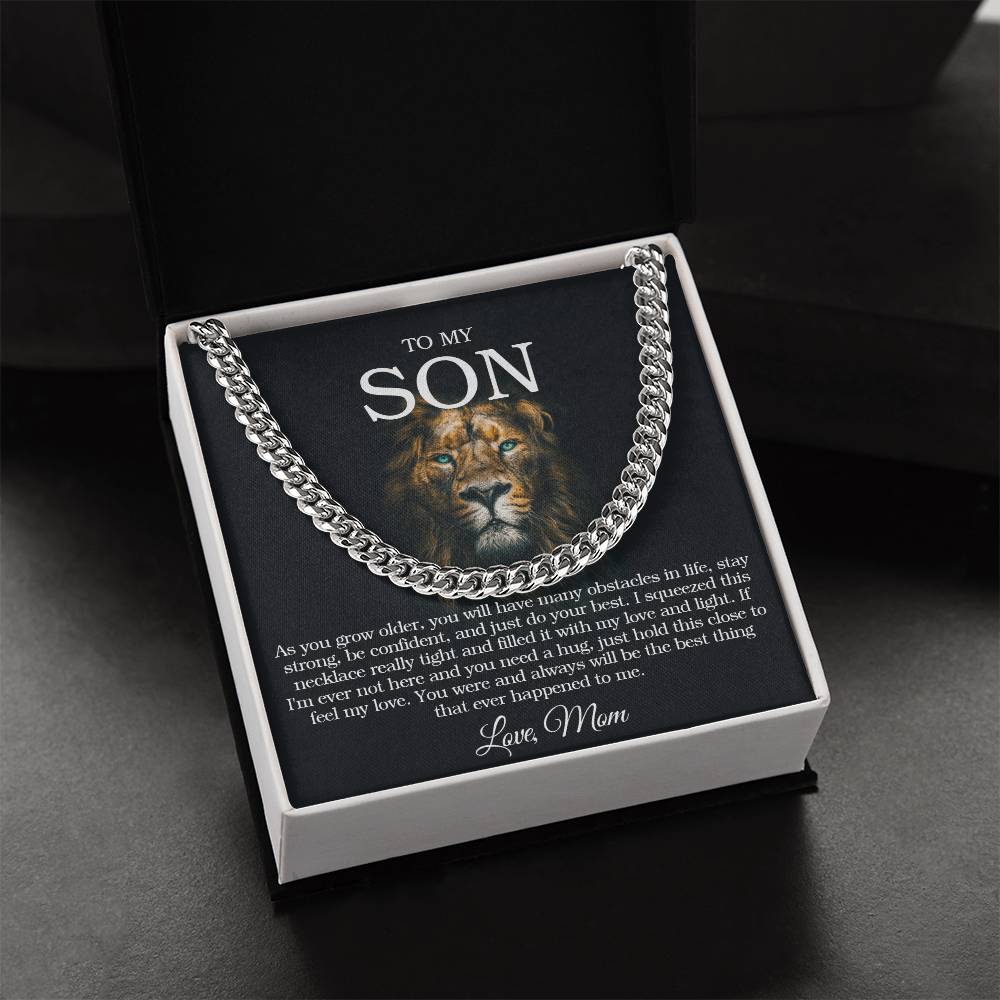 To My Son Chain Necklace Gift For Son From Mom Sentimental Gift For Grown Up Son Son Birthday Graduation Gift Cuban Link Chain