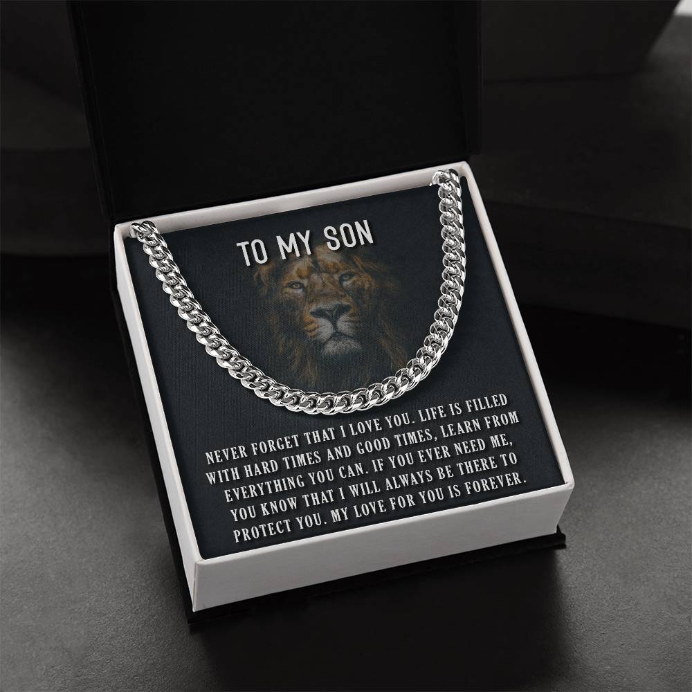 To My Son Cuban Link Chain