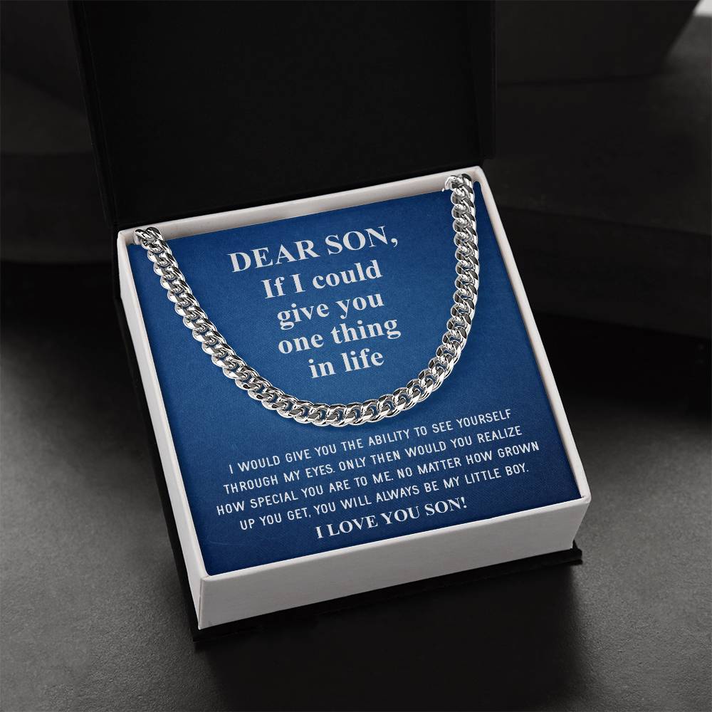 To My Son Necklace Gift For Son Son Graduation Graduate Gift Fathers Day Father Son Gift Mens Silver Cuban Link Chain