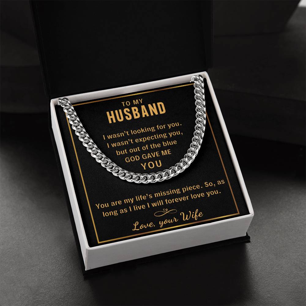To My Husband God Gave Me You - Cuban Link Chain
