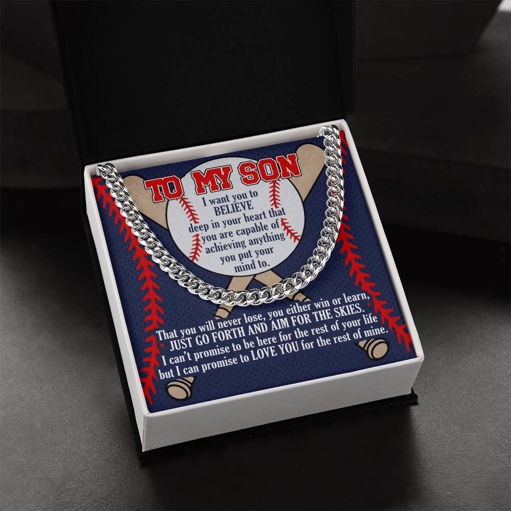 A Gift For Son Link Chain Necklace - Aim For The Skies Cuban Link Chain