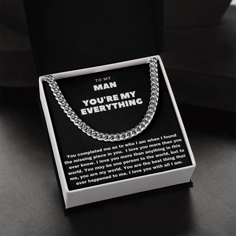 Romantic Cuban Chain For Boyfriend Meaningful Gift For Him Deployed Boyfriend Cute. Unique Boyfriend Cuban Link Chain