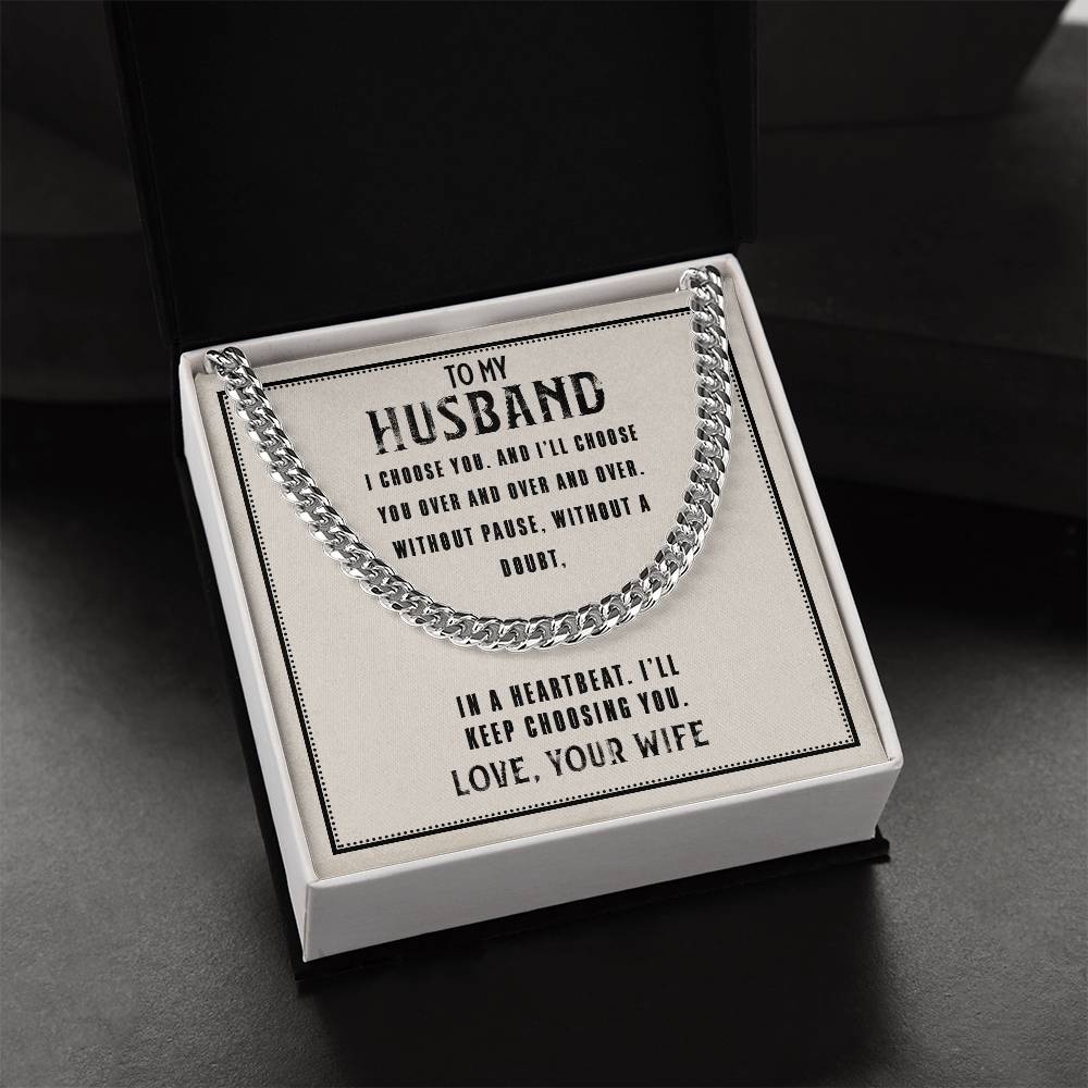 To My Husband Cuban Link Chain