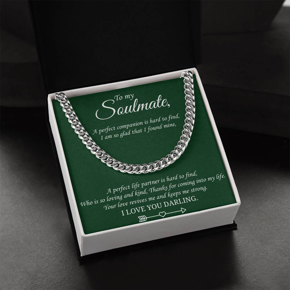 Valentine's Gift Cuban Necklace Gift For Boyfriendsoulmatehusband - Your Love Revives Me And Keeps Me Strong Cuban Link Chain