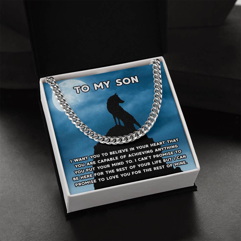 To My Son Necklace Gift For Son Son Graduation Graduate Gift Fathers Day Father Son Gift Mens Silver Cuban Link Chain