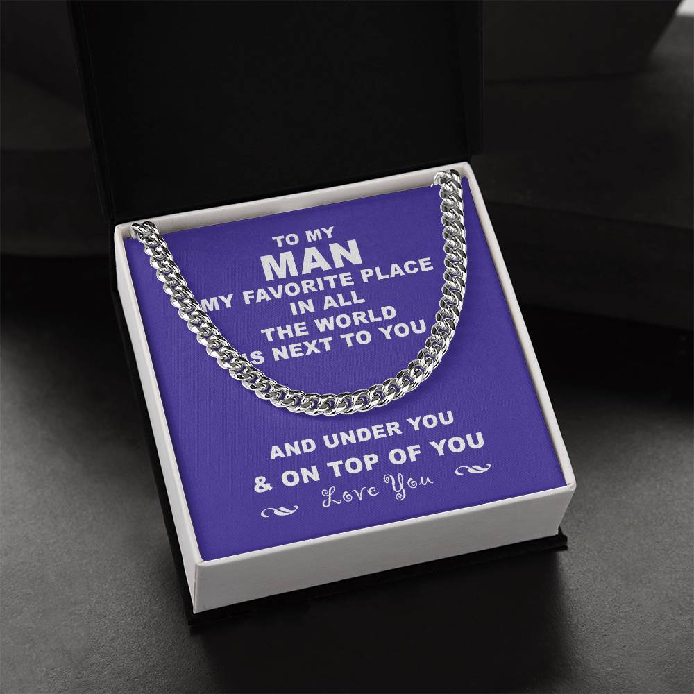 To My Man Cuban Chain Necklace Husband Necklace From Wife Cuban Link Chain