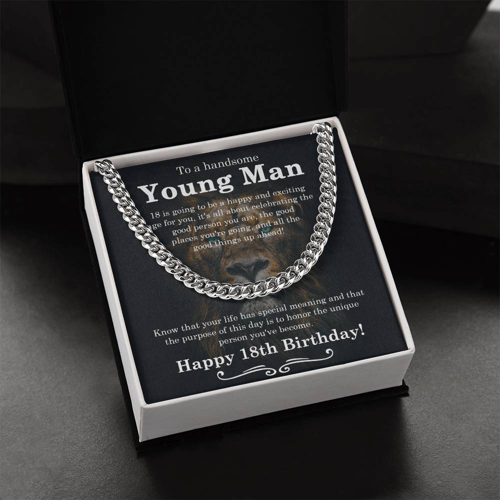 18Th Birthday Gift For Boys Gift For Eighteen Year Old Son Birthday 18Th Grandson Cuban Link Chain