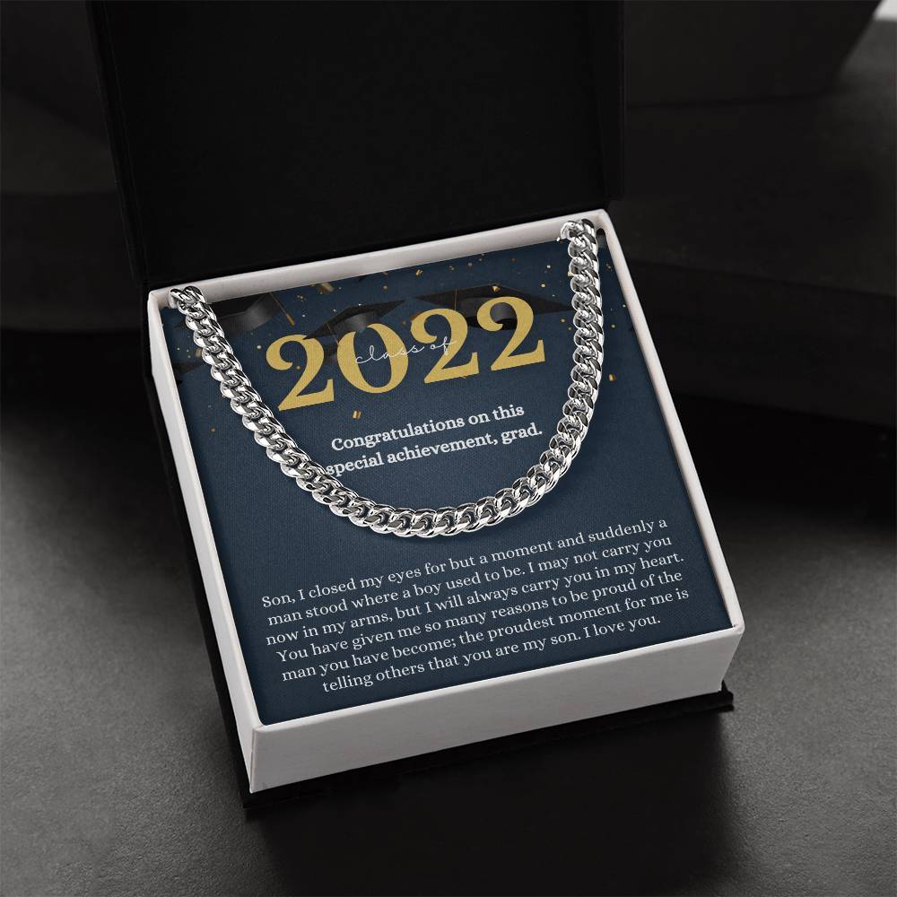 Son Graduation Gift From Mom Mom To Son Graduation Gift Son Graduation Necklace Graduation Gift For Son From Mother Cl Cuban Link Chain