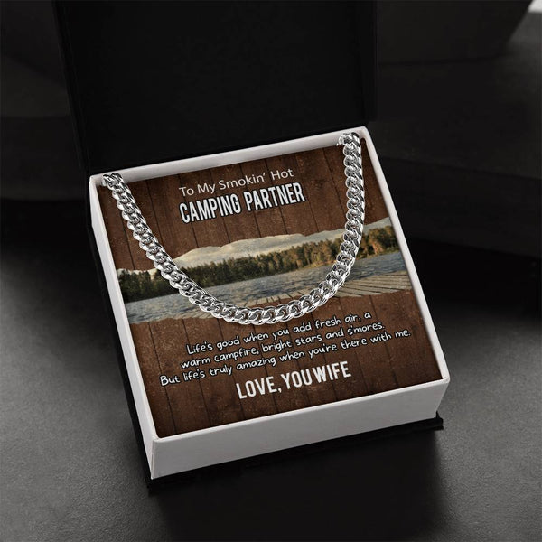 To Husband From Wife Gift Cuban Link Chain For Husband Husband Birthday Gift Father's Day Gift For Husband Camping Par