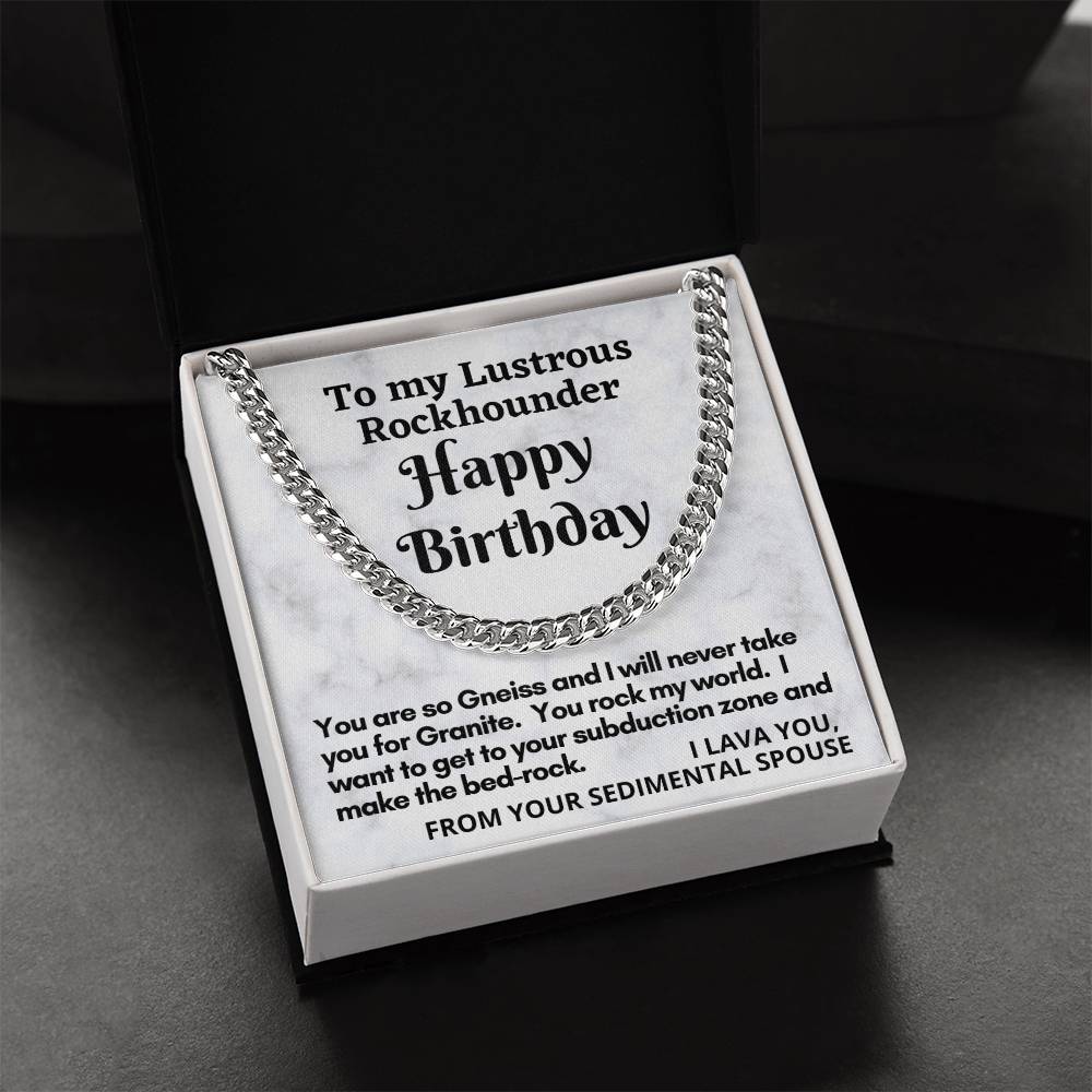 Rockhounder Husband Cuban Chain Link Necklace Gift Cuban Link Chain