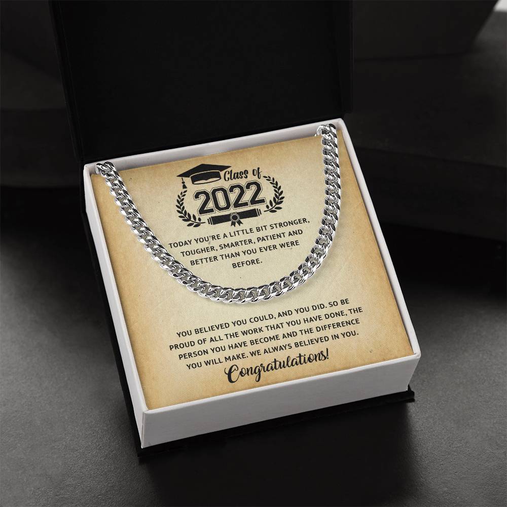 Class Of 2022 Graduation Gift For Him Graduation Necklace For Boy High School College Graduation Gift Cuban Link Chain
