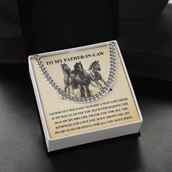 Father In Law Gift From Daughter In Law Fathers Day Gift For Father In Law Christmas Gift For Father In Law Horse Love Cuban Link Chain