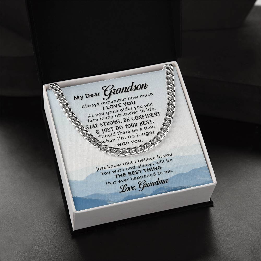 To My Grandson ❤️  Cuban Link Chain Necklace