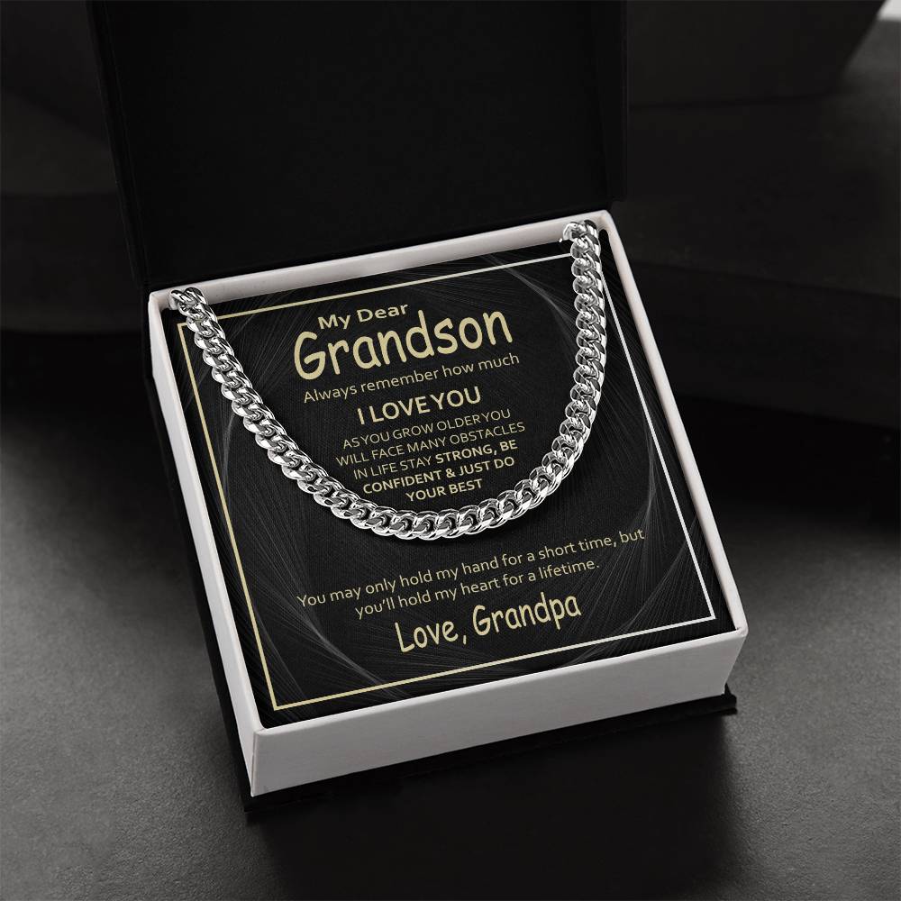 Sentimental Grandson Gifts From Grandpa Grandson Cuban Chain Necklace Grandpa To Grandson Gifts Gifts For Grandson Cuban Link Chain