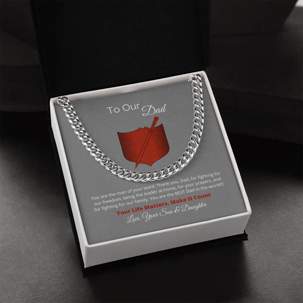 To Our Dad Gift For Dad Christmas Gift Gift For Him Cuban Link Chain Necklace Evergreen Gifts For Men Cuban Chain Neck