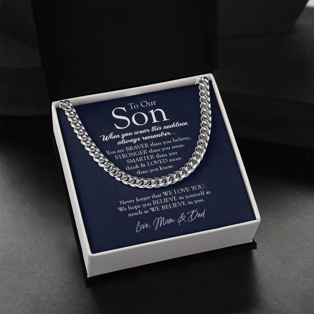 To Our Son Gift From Mom And Dad Graduation Gift For Son Birthday Gift Son Graduation Gifts Cuban Link Chain