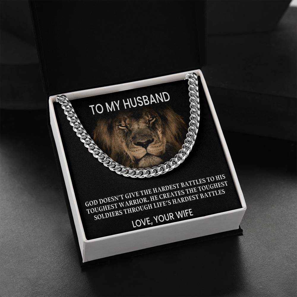 To My Husband - Love Your Wife Cuban Link Chain