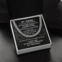To My Viking Necklace Viking Gift For Man Cuban Link Chain