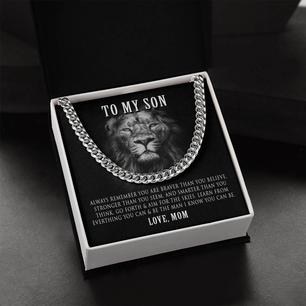 Cuban Link Chain Necklace Gift For Son From Mom