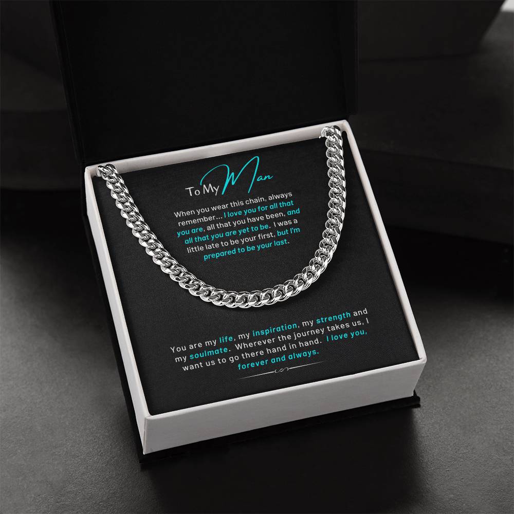 To My Main Cuban Chain Necklace With For All That You Are Message Card Cuban Link Chain