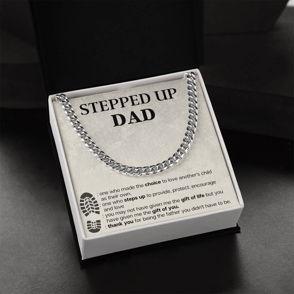 Step Dad Cuban Chain Necklace Gift For Stepdad Fathers Day Gift Step Dad Birthday Gift Cuban Link Chain