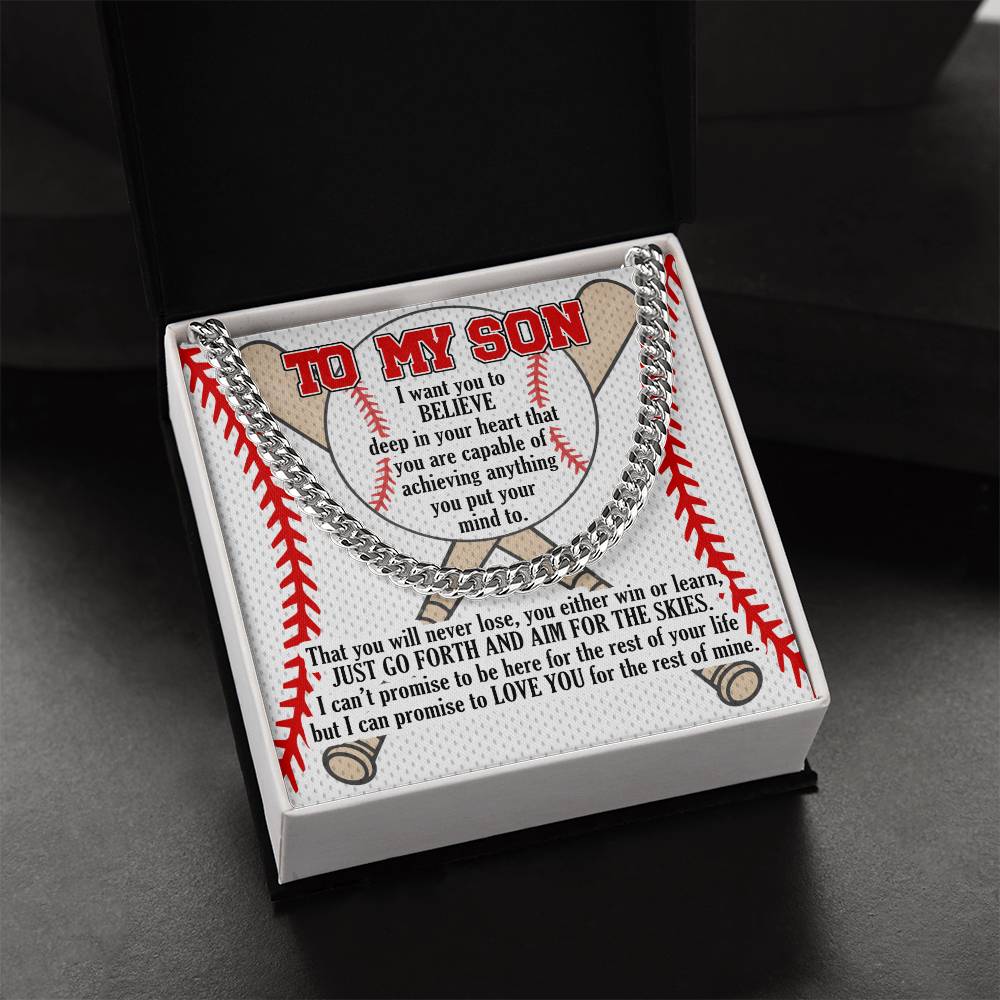 A Gift For Son Link Chain Necklace - Aim For The Skies Cuban Link Chain