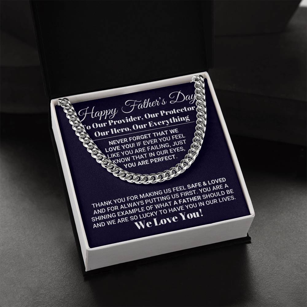 Our Everything Father's Day Necklace Cuban Link Chain