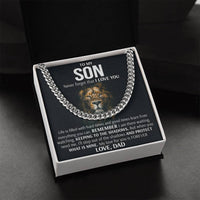 To My Son - Keeping To The Shadows  Cuban Link Chain Necklace