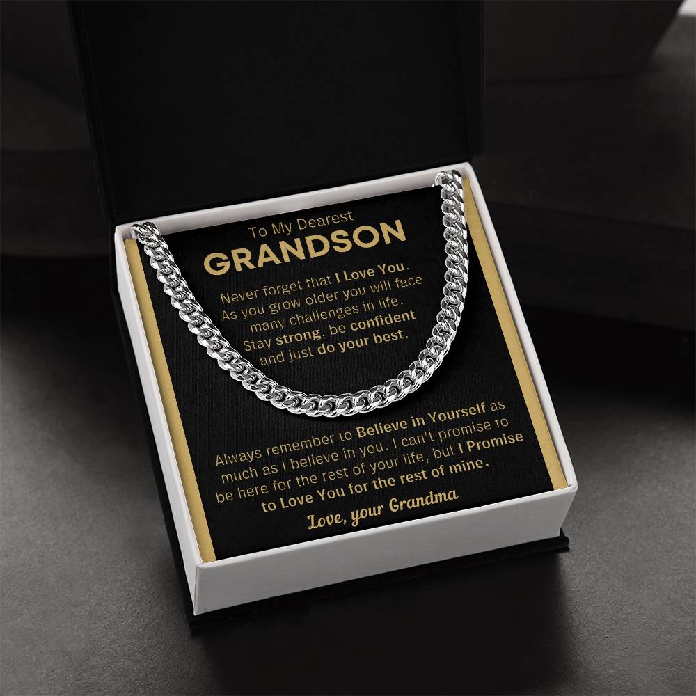 Grandson Just Do Your Best - Cuban Chain Link Cuban Link Chain