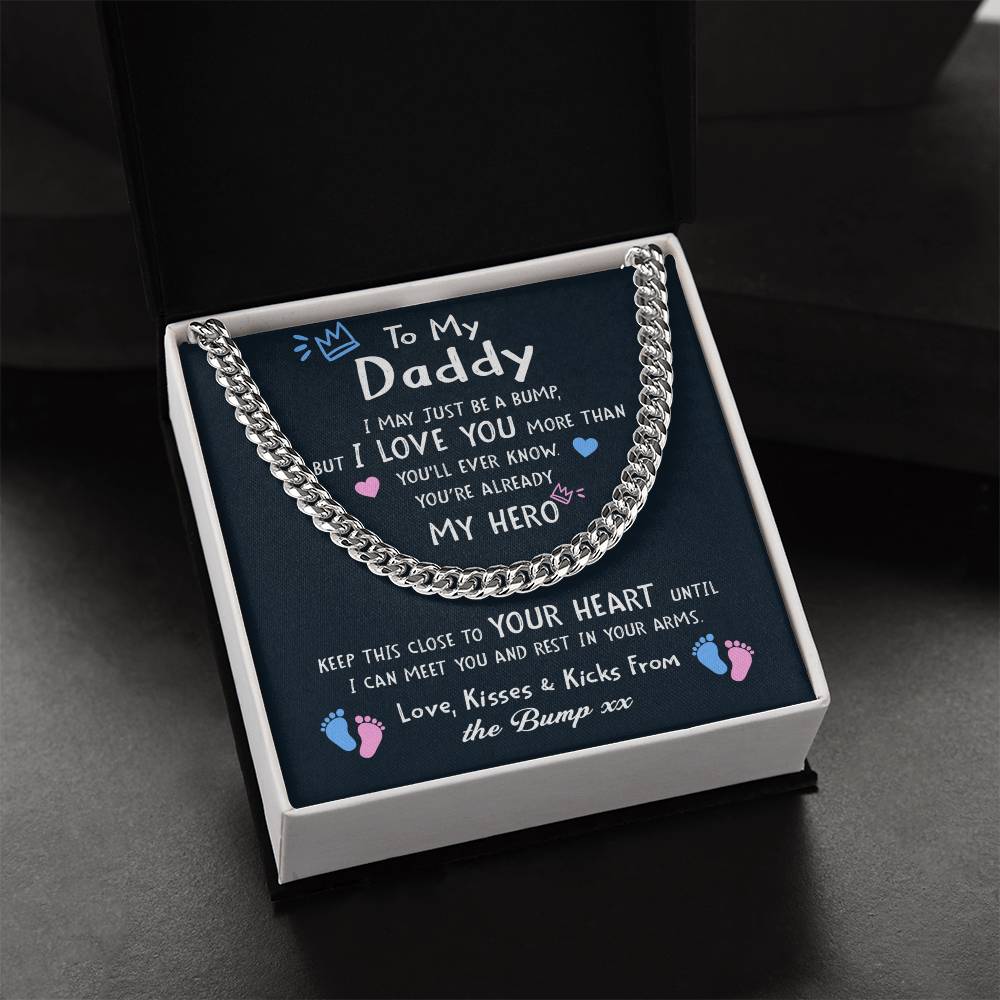 New Dad Gift From Wife Dear Daddy Cuban Link Chain Necklace Gifts For First Time Dads Daddy To Be Gift
