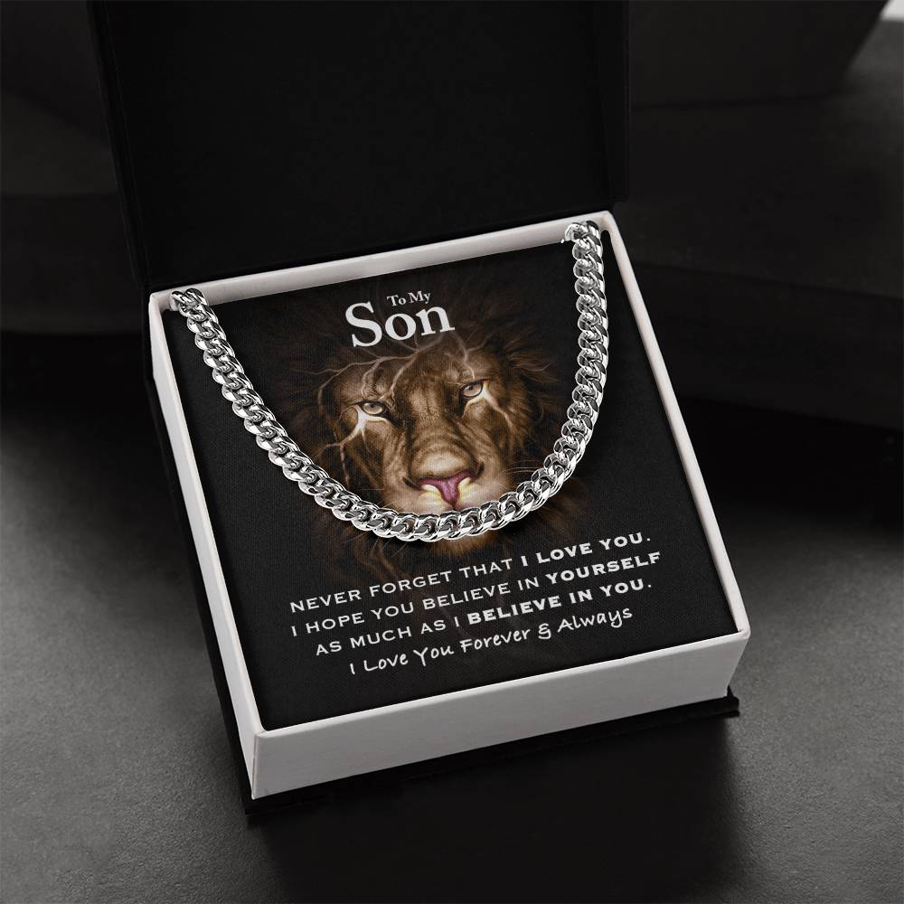 To My Son - Believe In Yourself Cuban Link Chain