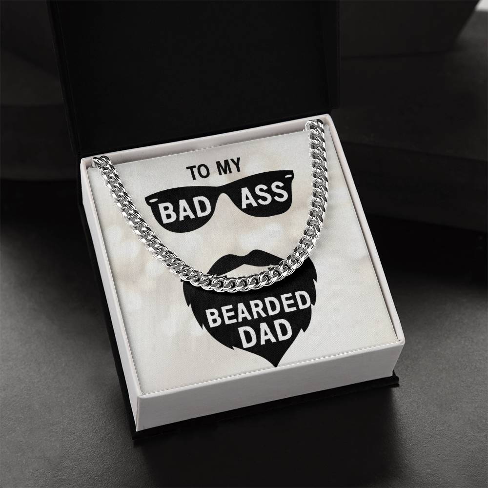 To My Bearded Dad Cuban Link Chain