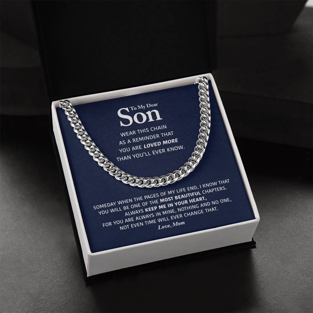 My Dear Son - Keep Me In Your Heart - Cuban Link Chain