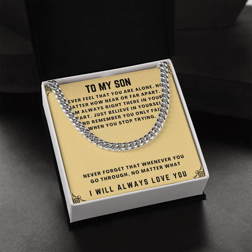 To My Son - Cuban Chain Necklace Cuban Link Chain