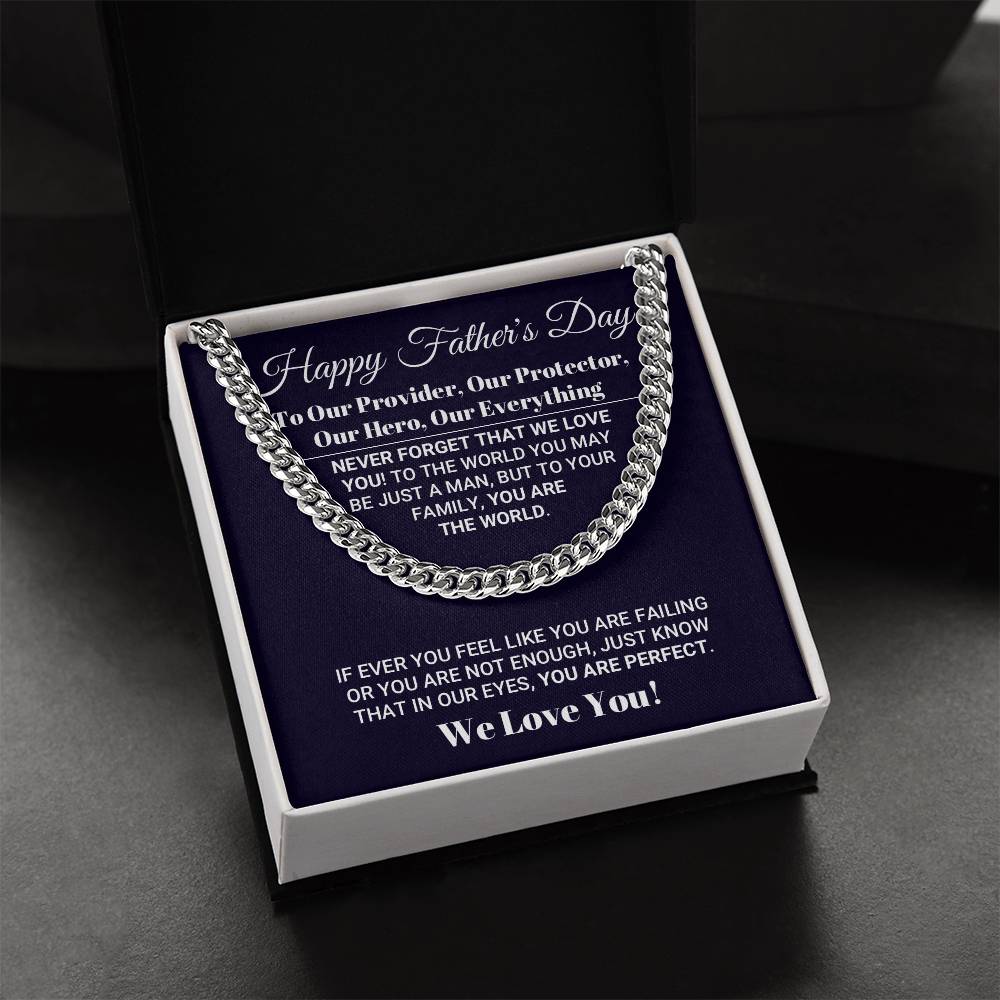 Our Everything Father's Day Necklace Cuban Link Chain