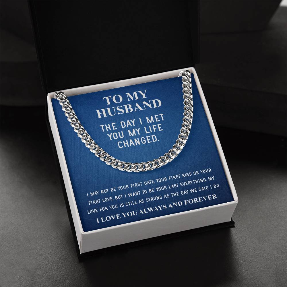 Husband Fathers Day Gift Silver Cuban Link Chain For Men Husband Birthday Gift Anniversary Gift For Husband From Wife