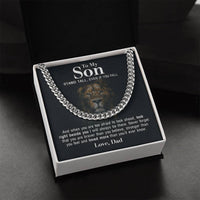 To My Son - Stand Tall From Dad - Cuban Link Chain